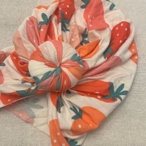 New Angel Dear strawberry  Head wrap turban 0-6 Mnths